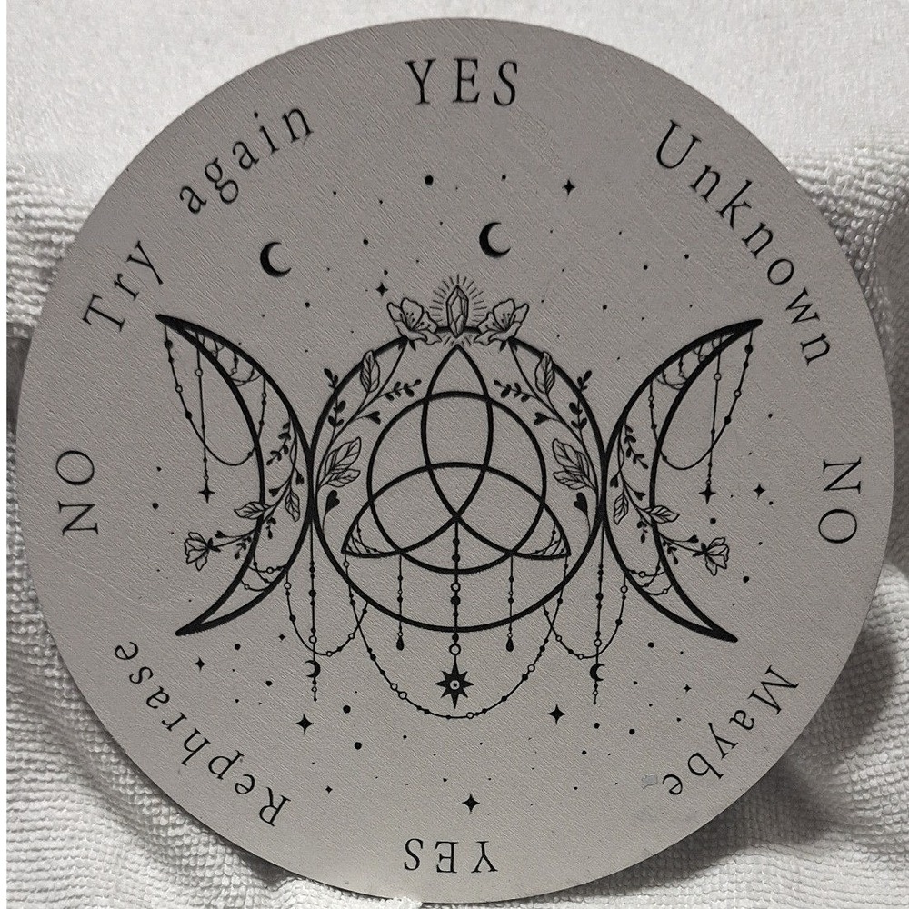 2 Sided Celestial Pendulum Board Oracle Round Board Gothic Spirit Decor